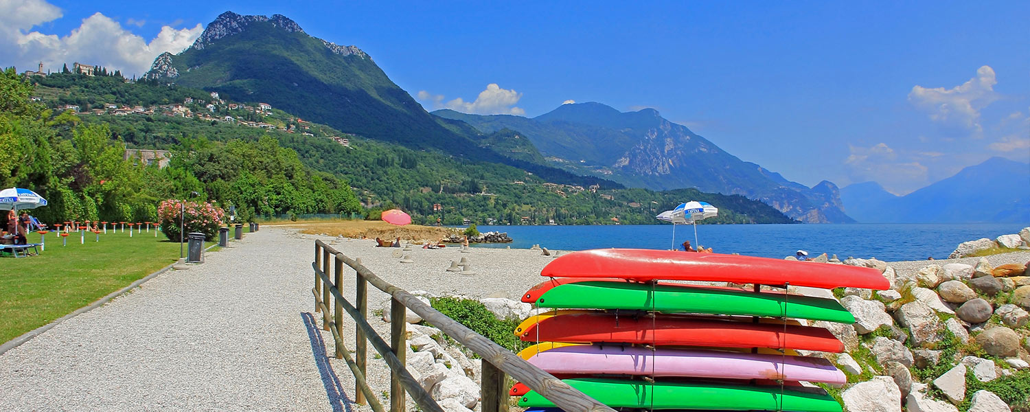 The beaches in toscolano maderno